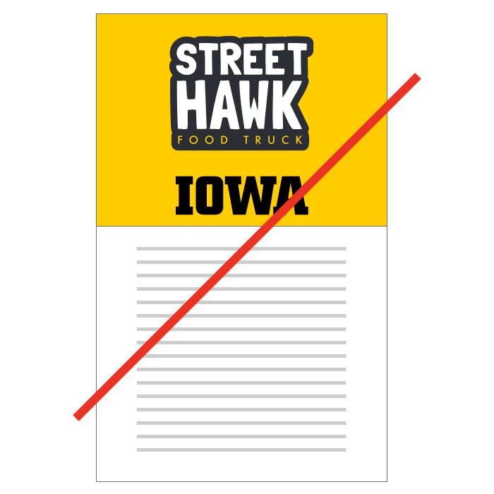 Block IOWA logo too close to Street Hawk graphic