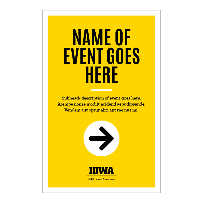 Example of an event directional poster template