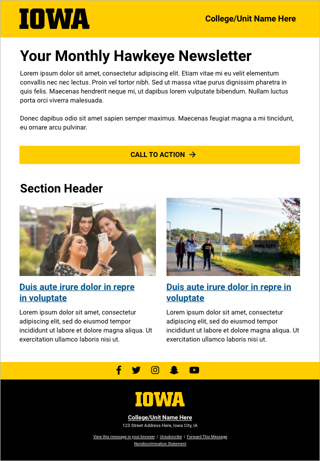 Html Email Templates Brand Manual The University Of Iowa