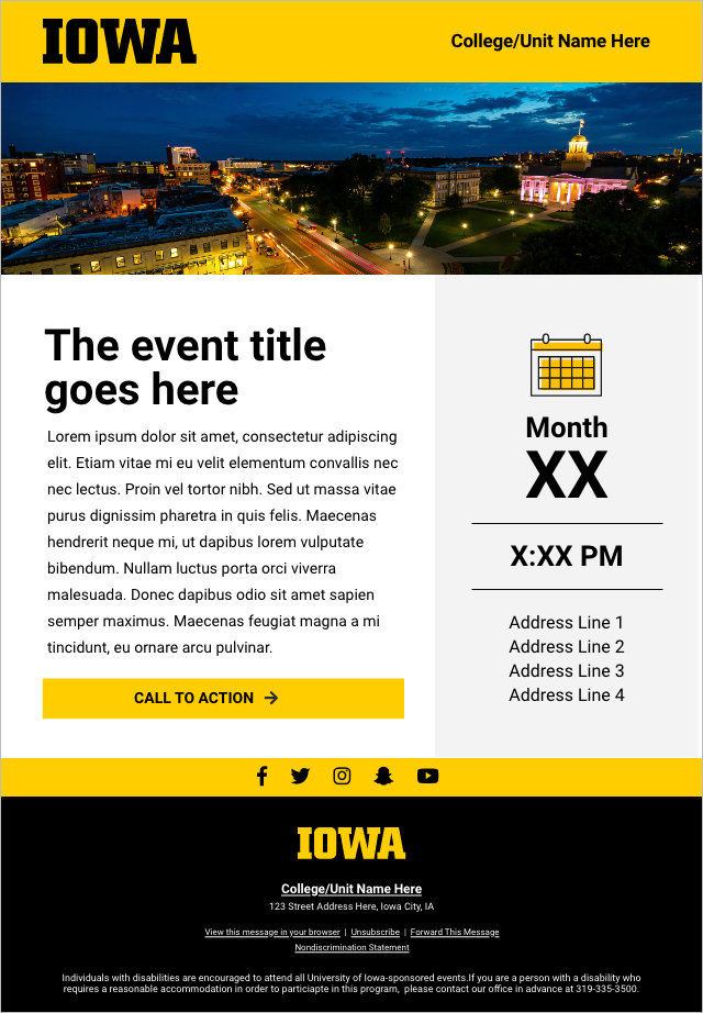 Email Template Casual Event Invitation Example
