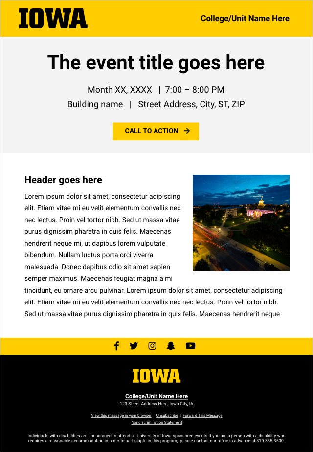 Email Template Invitation Example
