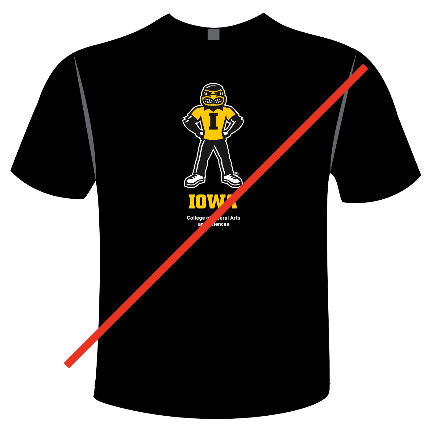 Herky combined with a lockup on the front of a tee