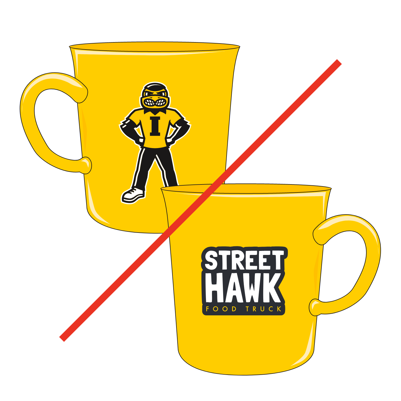 Street Hawk mug with Herky displayed on the back