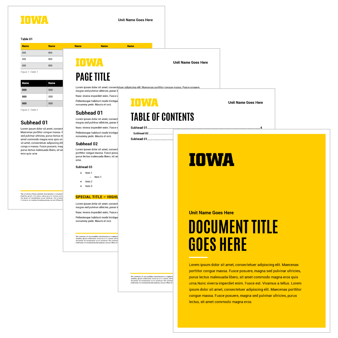Template library | Brand Manual - The University of Iowa
