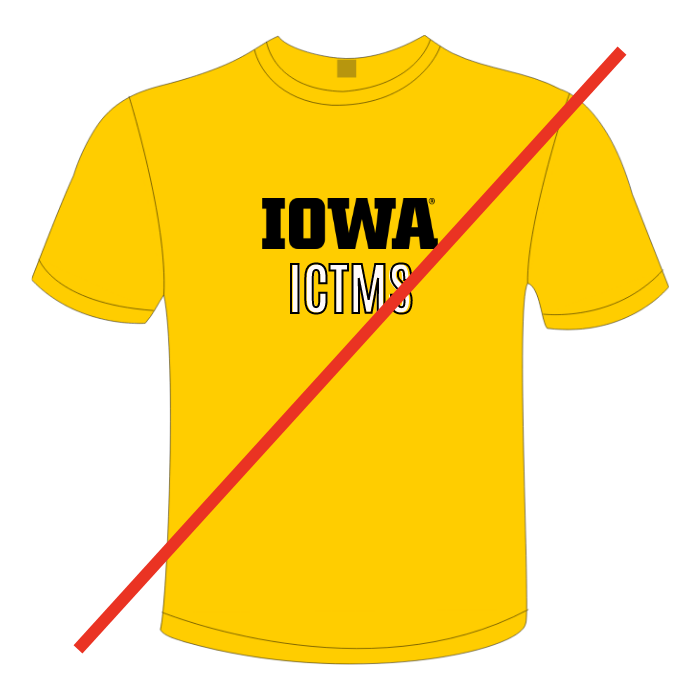 T-shirt mockup don't use acronym with IOWA logo