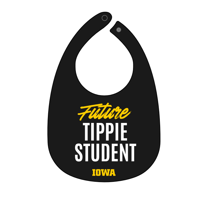 Branded mockup of future tippie student bib