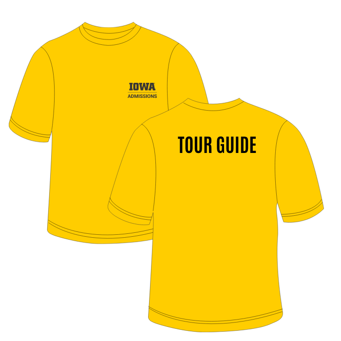 Admissions tour guide mockup shirt