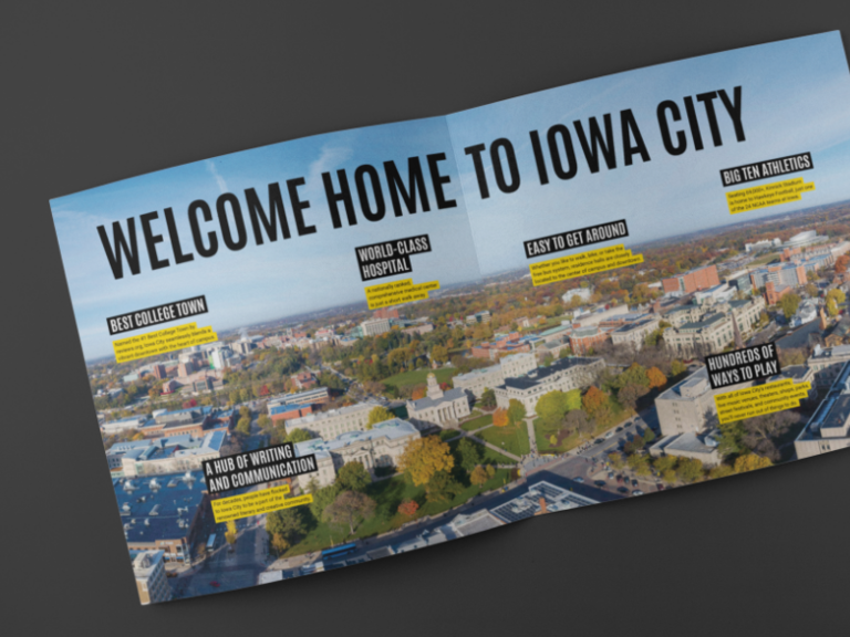 Brochure example showing Iowa City