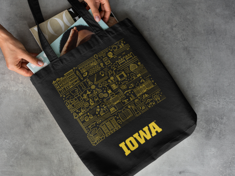 Tote bag with IOWA logo