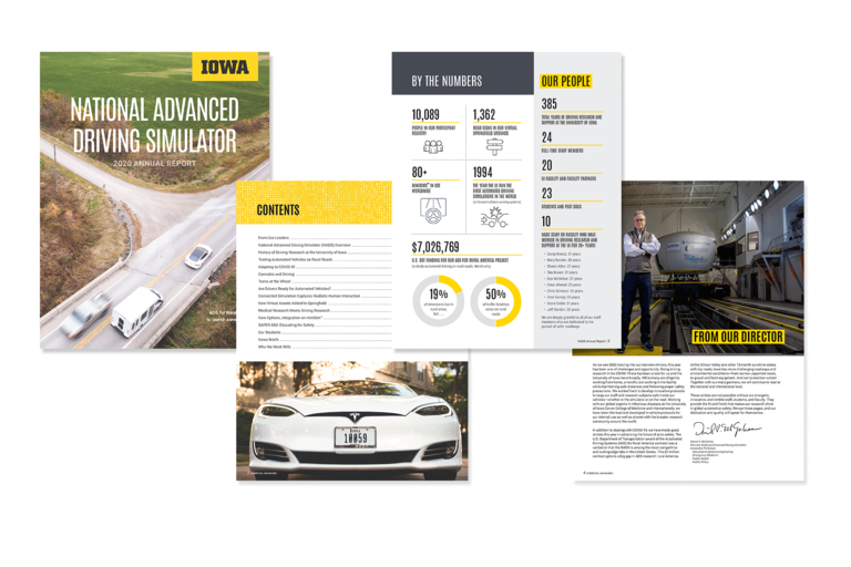 National Advanced Driving Simulator annual report page previews