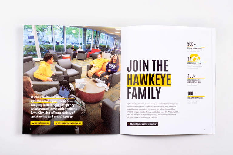 Preview of spread from undergraduate transfer viewbook
