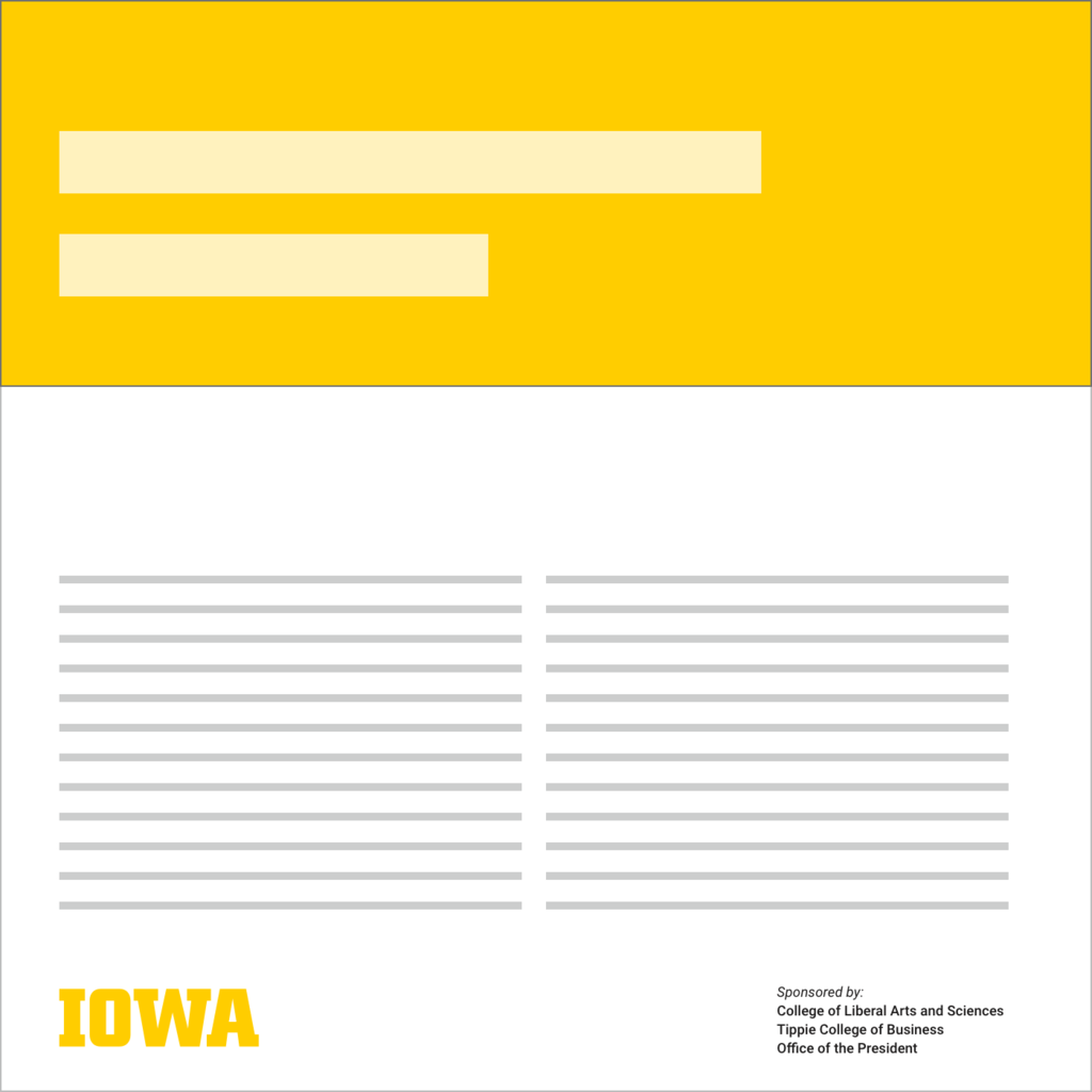 The block IOWA logo shown at left on a sample page with with units listed in plain text on the right