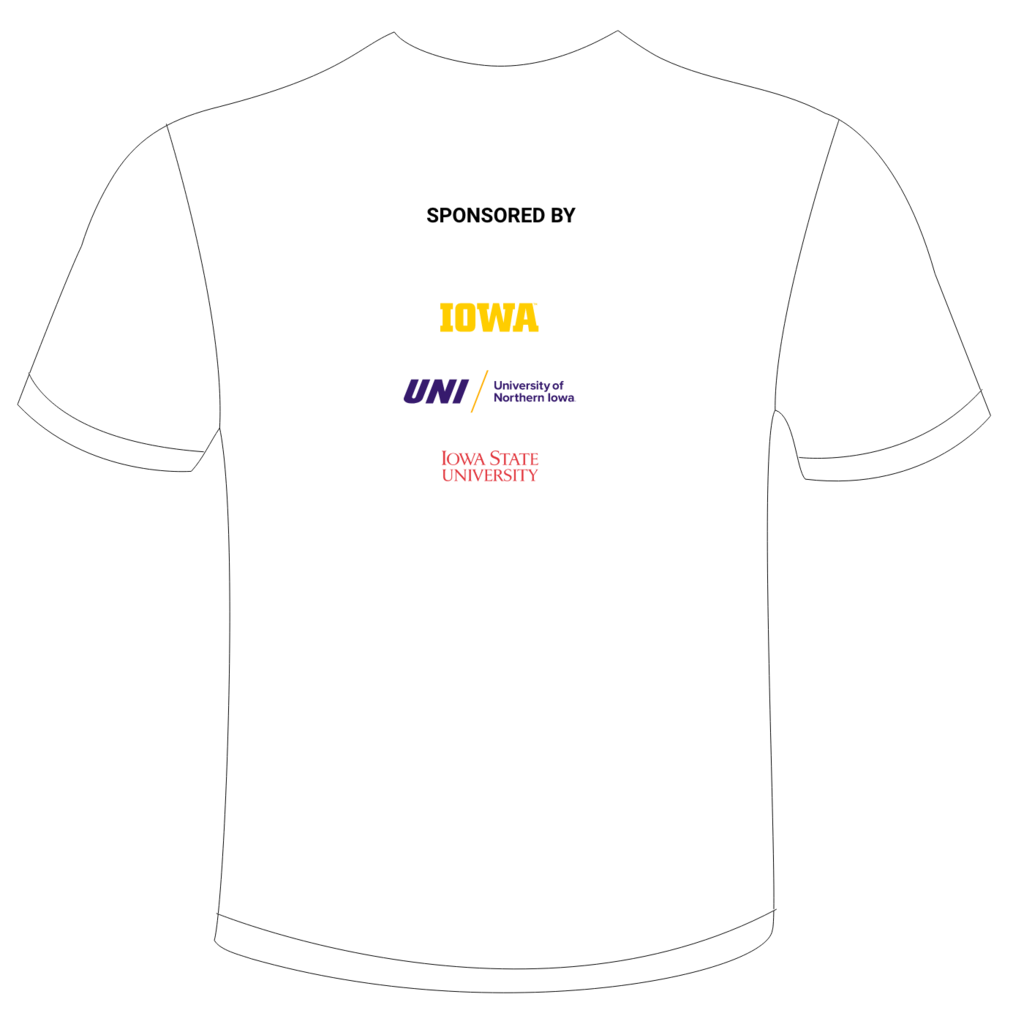 Grid of sponsor logos shown on the back of a tee
