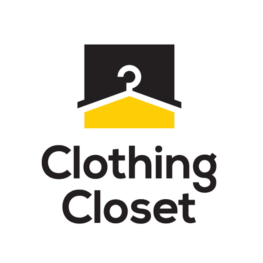 Clothing Closet logo demonstrating use of black and gold in logo symbols