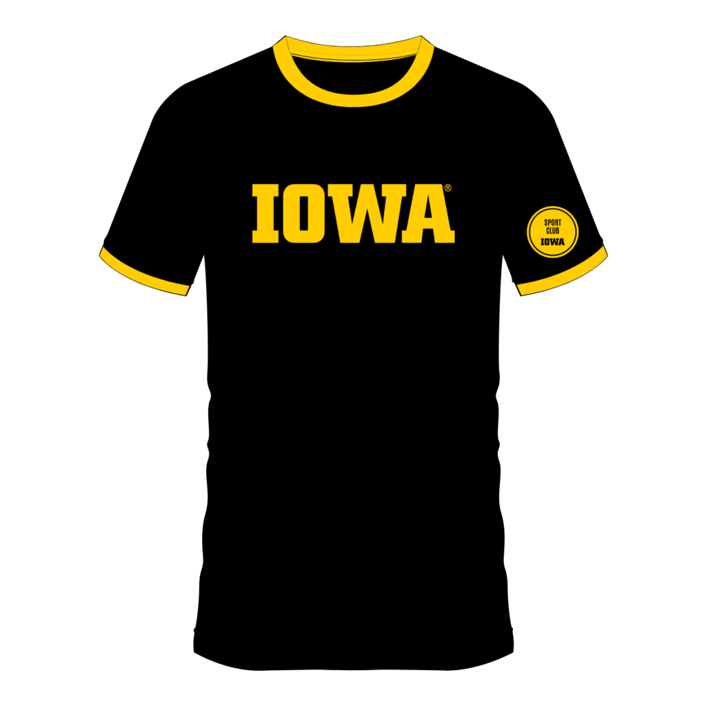 Block IOWA logo shown on front of jersey with sport club badge on sleeve