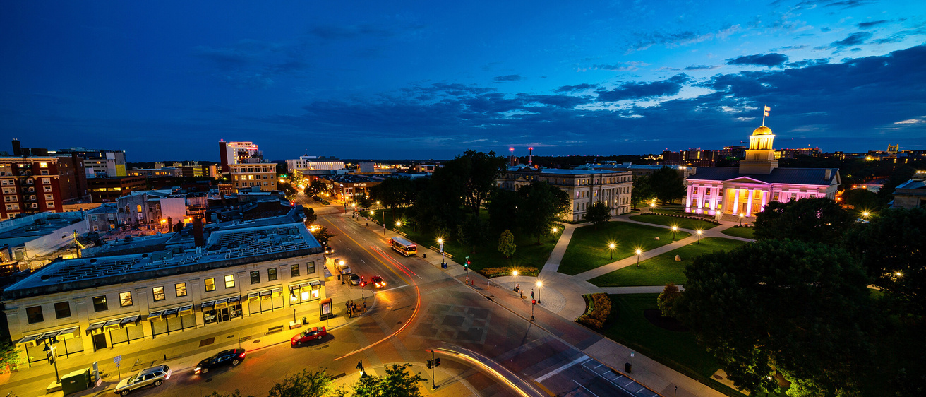 Aerial view of Downtown Iowa City