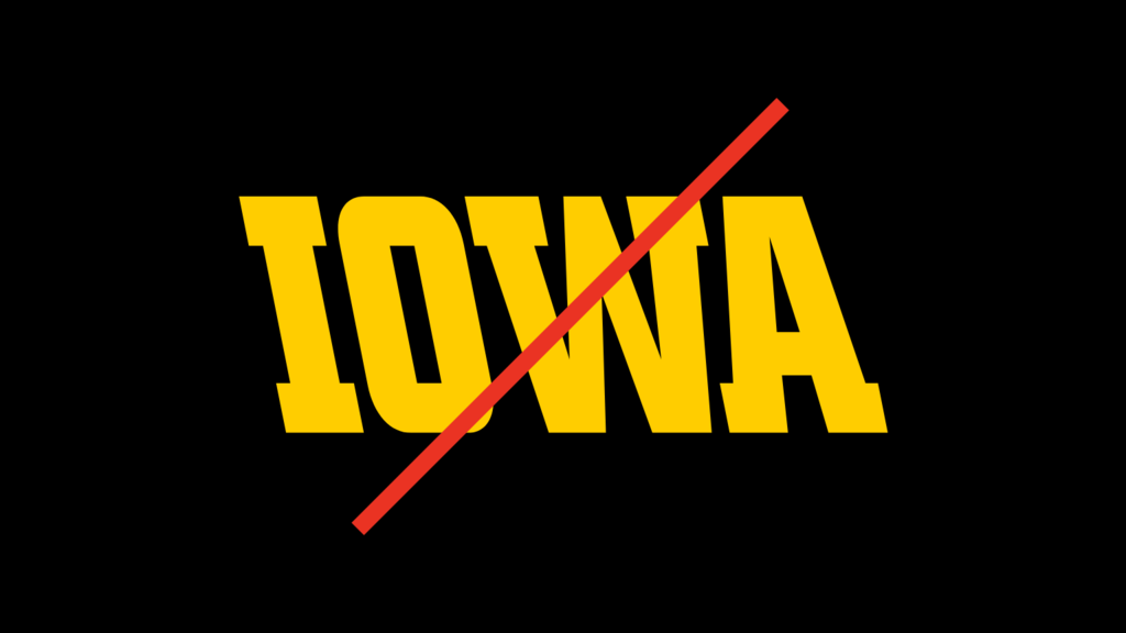 Prohibited symbol over a distorted block IOWA