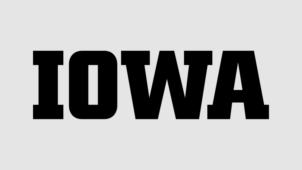 Block IOWA logo in black on gray background