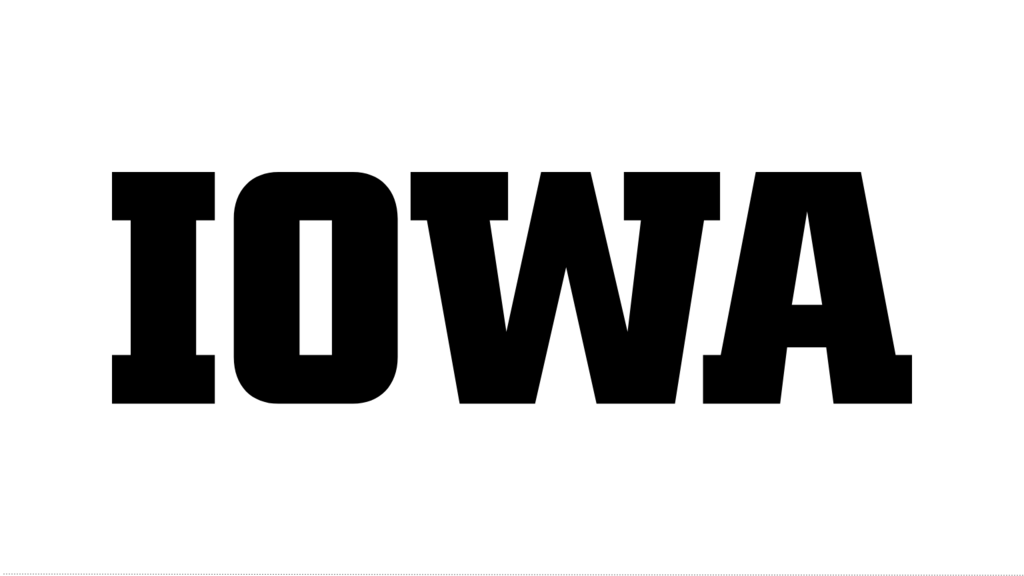 Block IOWA logo in black on a white background